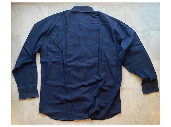 Camicia Christian Dior in cotone blu navy - vista 6