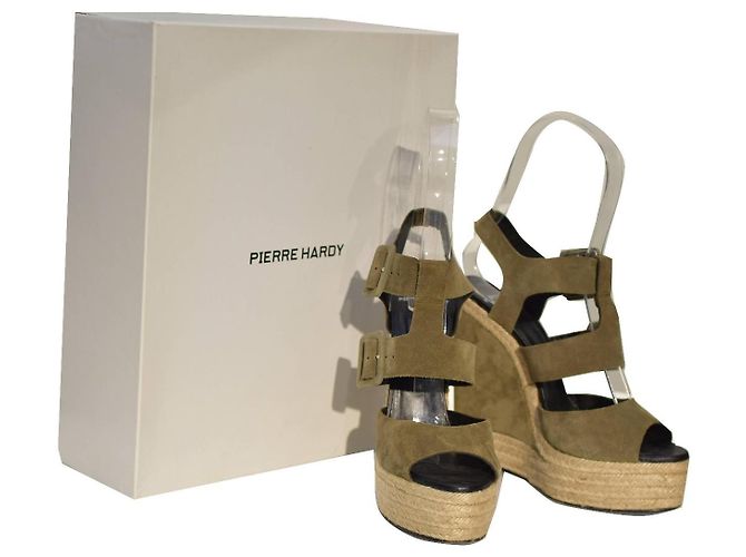 Sandali con zeppa Pierre Hardy in suede verde 41 - vista 10