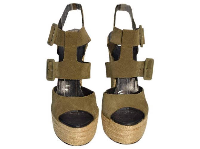 Sandali con zeppa Pierre Hardy in suede verde 41 - vista 2