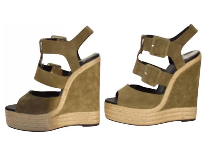 Sandali con zeppa Pierre Hardy in suede verde 41 - vista 3