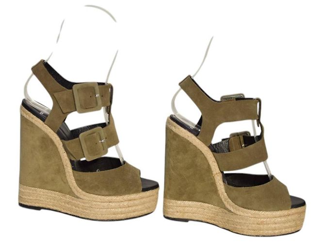 Sandali con zeppa Pierre Hardy in suede verde 41 - vista 4