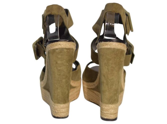 Sandali con zeppa Pierre Hardy in suede verde 41 - vista 5