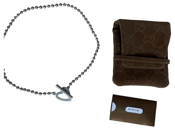 Colar de coração em prata esterlina com fecho de toggle Gucci Hardware prateado - vista 5
