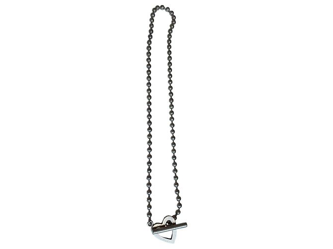 Colar de coração em prata esterlina com fecho de toggle Gucci Hardware prateado - vista 8