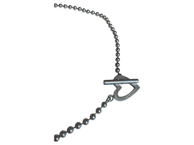 Colar de coração em prata esterlina com fecho de toggle Gucci Hardware prateado - vista 9