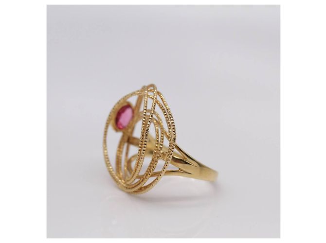 Autre Marque HILOS Goldring mit Turmalin Pink Golden - Ansicht 4