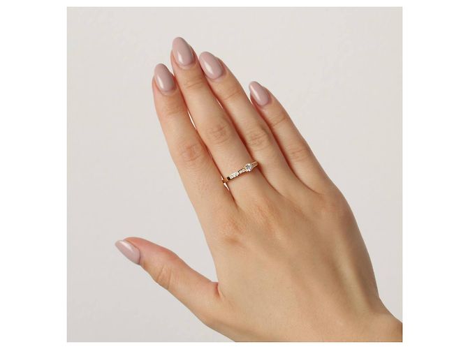 Autre Marque AMOUR Trauring mit Diamanten Golden - Ansicht 6