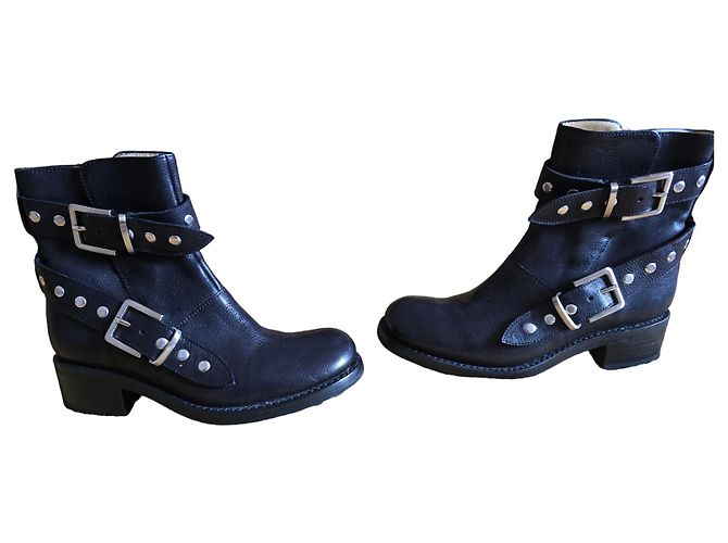 Botas Biker Free Lance de Cuero Negro - vista 3