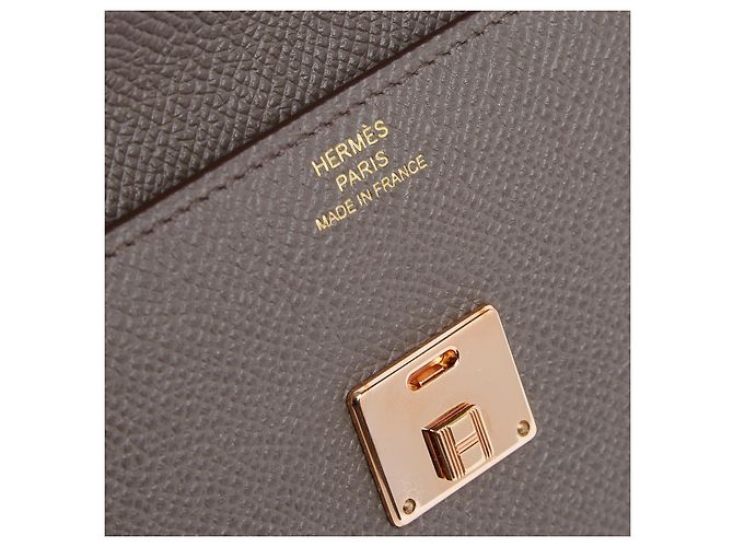 Billetera de Cuero Etoupe Clic 10 de Hermès Dorado Gris pardo - vista 6