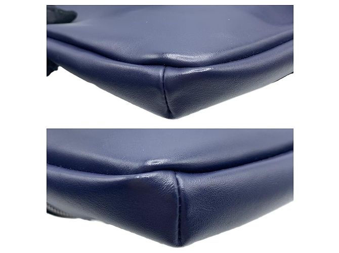 Borsa in pelle Fendi Bugs Eye blu navy - vista 3
