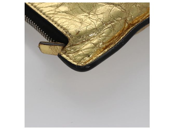 CHANEL Clutch Tasche aus Leder Gold CC Auth 107504 Golden - Ansicht 10