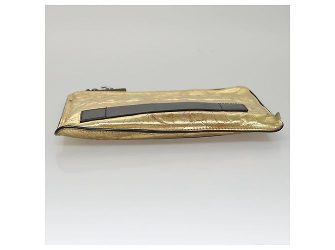 CHANEL Clutch Tasche aus Leder Gold CC Auth 107504 Golden - Ansicht 7