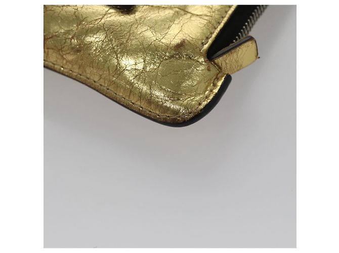 CHANEL Clutch Tasche aus Leder Gold CC Auth 107504 Golden - Ansicht 9