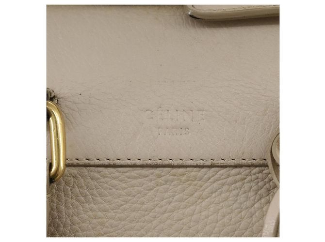 Céline CELINE Handtasche aus Leder Beige Gold Auth bs21026 Golden - Ansicht 16