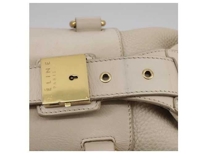 Céline CELINE Handtasche aus Leder Beige Gold Auth bs21026 Golden - Ansicht 17