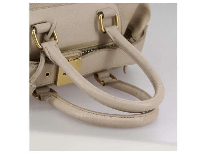 Céline CELINE Handtasche aus Leder Beige Gold Auth bs21026 Golden - Ansicht 7