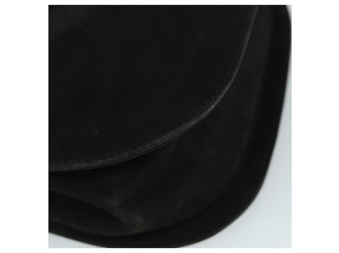 Borsa a Spalla Gancini in Camoscio Nero e Oro Salvatore Ferragamo Auth bs20936 D'oro - vista 11