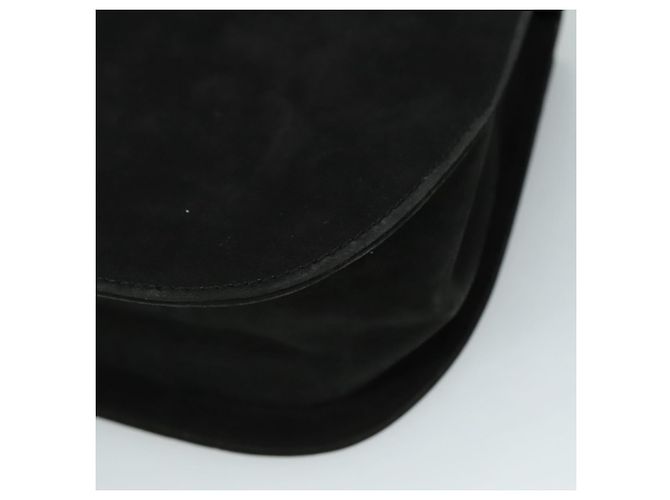 Borsa a Spalla Gancini in Camoscio Nero e Oro Salvatore Ferragamo Auth bs20936 D'oro - vista 12