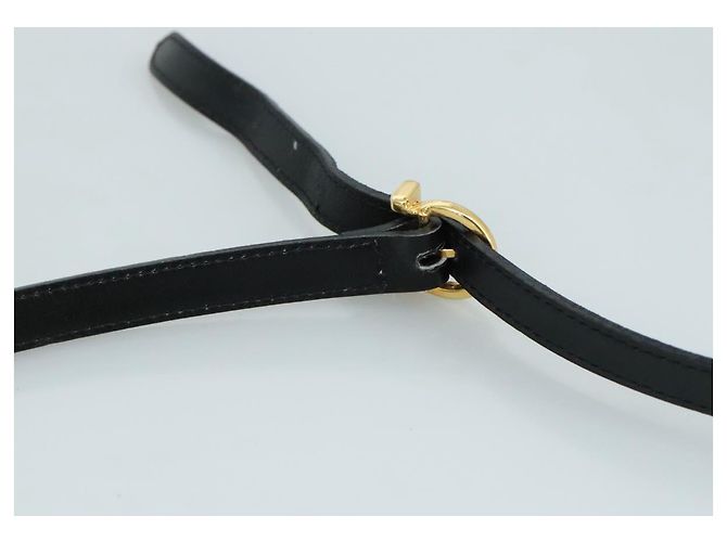 Borsa a Spalla Gancini in Camoscio Nero e Oro Salvatore Ferragamo Auth bs20936 D'oro - vista 8
