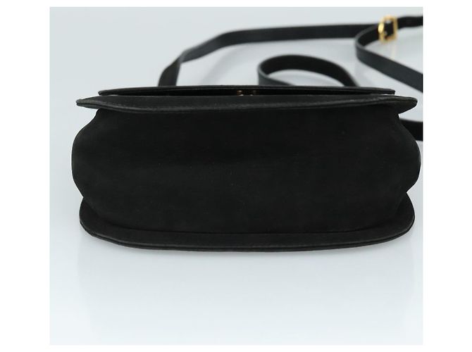 Borsa a Spalla Gancini in Camoscio Nero e Oro Salvatore Ferragamo Auth bs20936 D'oro - vista 9