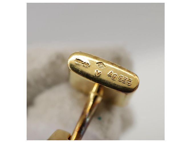 LOUIS VUITTON Manschettenknopf Cuffs Ag925 Gold LV Auth 107014 Golden - Ansicht 14