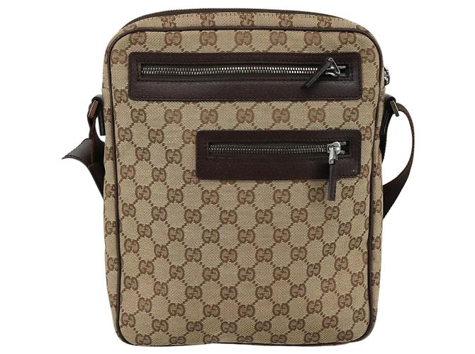 Borsa a Spalla GG Canvas GUCCI Beige Oro 92551 Auth bs20822 D'oro - vista 2