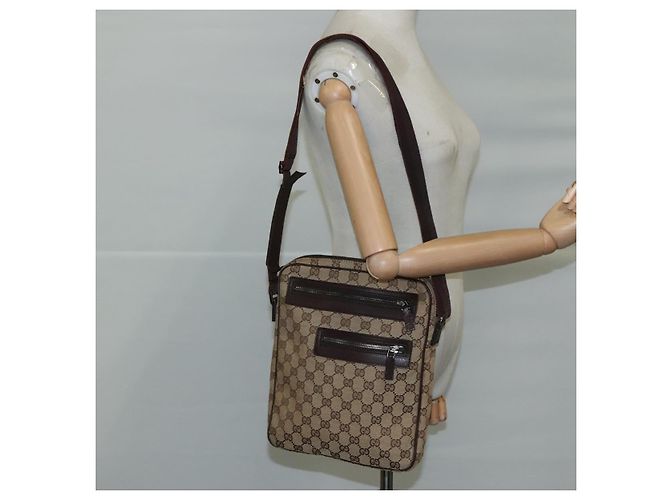 Borsa a Spalla GG Canvas GUCCI Beige Oro 92551 Auth bs20822 D'oro - vista 25