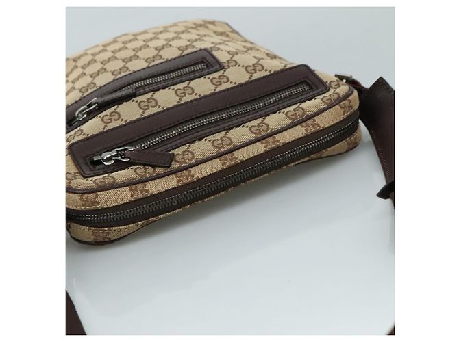 Borsa a Spalla GG Canvas GUCCI Beige Oro 92551 Auth bs20822 D'oro - vista 6