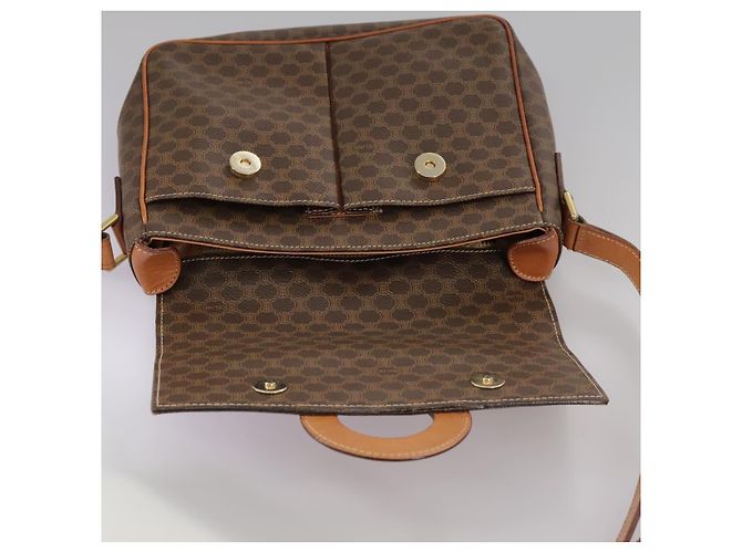 Céline Borsa a spalla in tela Macadam CELINE in pelle PVC marrone oro Auth yk16587 D'oro - vista 15