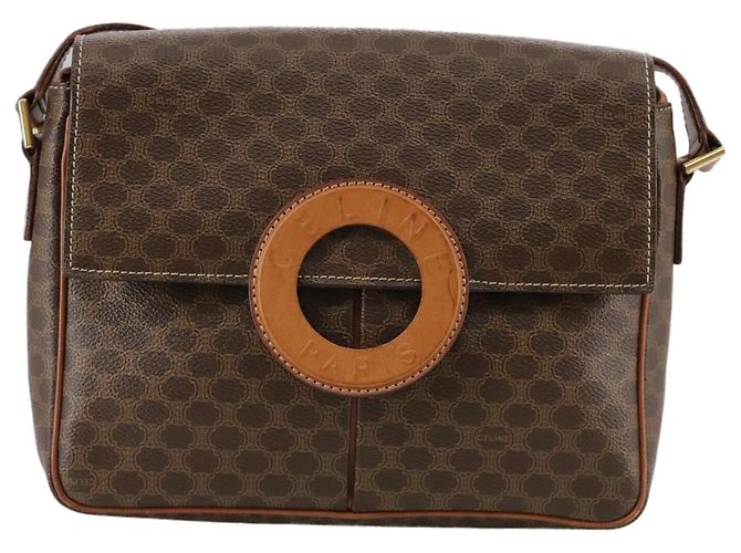 Céline Borsa a spalla in tela Macadam CELINE in pelle PVC marrone oro Auth yk16587 D'oro - vista 2