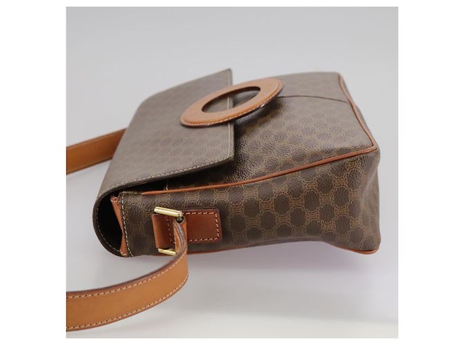 Céline Borsa a spalla in tela Macadam CELINE in pelle PVC marrone oro Auth yk16587 D'oro - vista 4