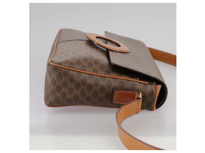 Céline Borsa a spalla in tela Macadam CELINE in pelle PVC marrone oro Auth yk16587 D'oro - vista 5