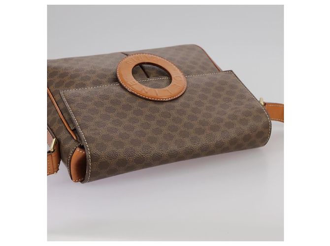Céline Borsa a spalla in tela Macadam CELINE in pelle PVC marrone oro Auth yk16587 D'oro - vista 6