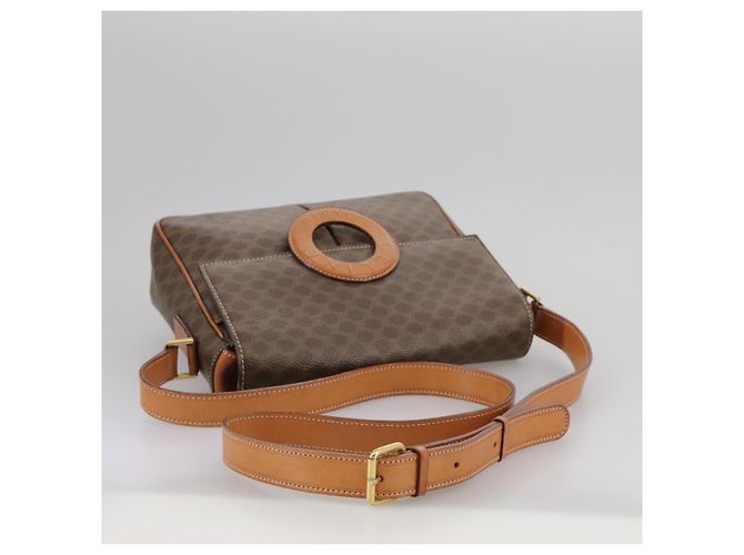 Céline Borsa a spalla in tela Macadam CELINE in pelle PVC marrone oro Auth yk16587 D'oro - vista 7