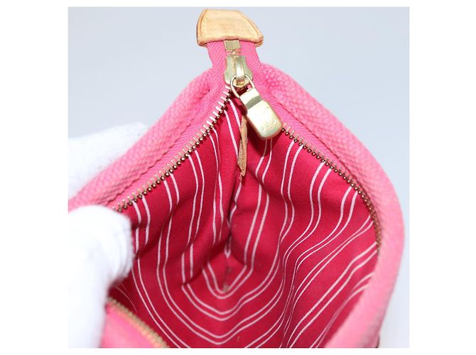 LOUIS VUITTON Antigua Pochette Plat PM Pouch Rosa M40068 LV Auth bs20987 Marrone - vista 17