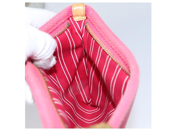 LOUIS VUITTON Antigua Pochette Plat PM Pouch Rosa M40068 LV Auth bs20987 Marrone - vista 18
