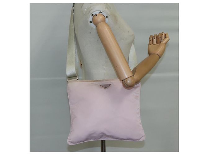 PRADA Schultertasche Nylon Rosa Silber Authentisch ki5274 Pink - Ansicht 22
