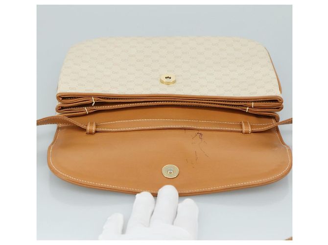 GUCCI Micro GG Supreme Schultertasche aus PVC-Leder Weiß Auth mr903 - Ansicht 16