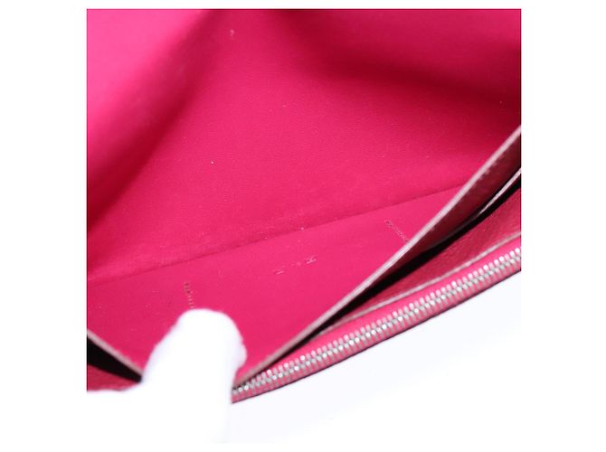 Hermès HERMES Cartera Dogon GM Cuero Rojo Plata Auth kk428 Roja - vista 16