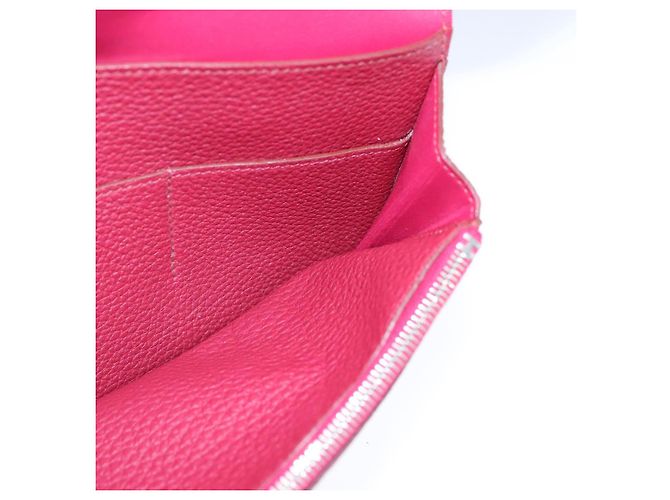 Hermès HERMES Cartera Dogon GM Cuero Rojo Plata Auth kk428 Roja - vista 18