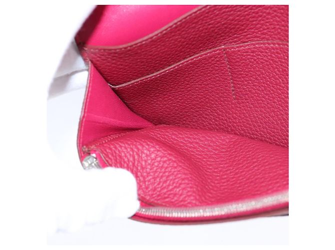Hermès HERMES Cartera Dogon GM Cuero Rojo Plata Auth kk428 Roja - vista 19