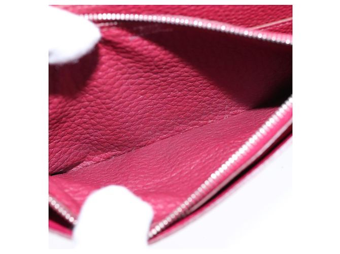 Hermès HERMES Cartera Dogon GM Cuero Rojo Plata Auth kk428 Roja - vista 20