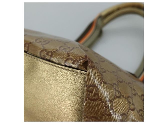 Borsa a mano GUCCI GG Crystal Sherry Line Grigio Oro Marrone Auth mr876 D'oro - vista 10