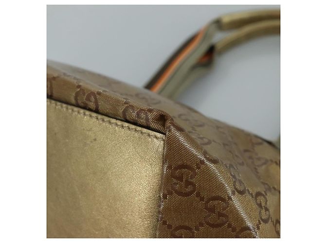 Borsa a mano GUCCI GG Crystal Sherry Line Grigio Oro Marrone Auth mr876 D'oro - vista 12