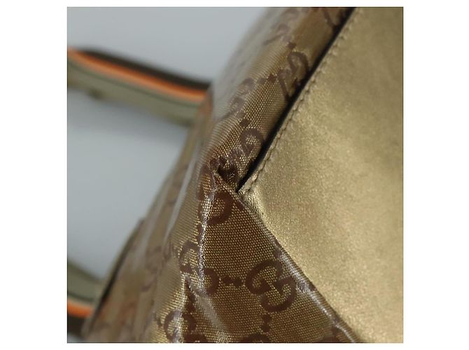 Borsa a mano GUCCI GG Crystal Sherry Line Grigio Oro Marrone Auth mr876 D'oro - vista 13