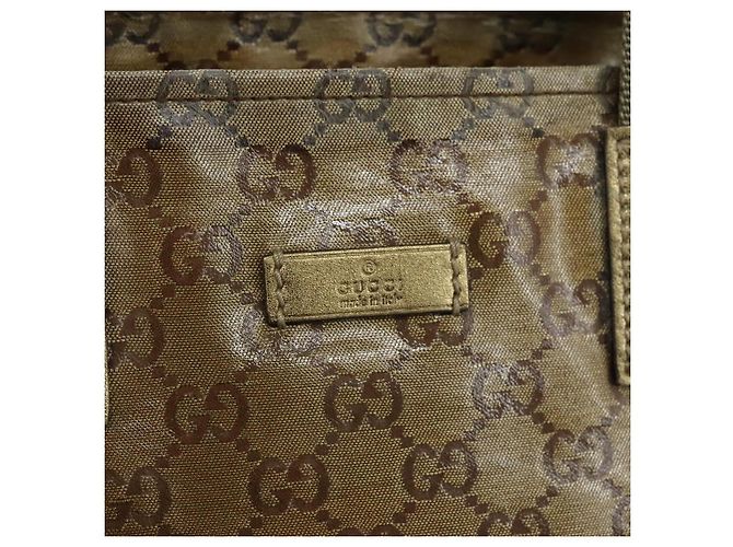 Borsa a mano GUCCI GG Crystal Sherry Line Grigio Oro Marrone Auth mr876 D'oro - vista 14
