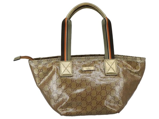 Borsa a mano GUCCI GG Crystal Sherry Line Grigio Oro Marrone Auth mr876 D'oro - vista 2