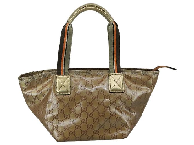 Borsa a mano GUCCI GG Crystal Sherry Line Grigio Oro Marrone Auth mr876 D'oro - vista 3
