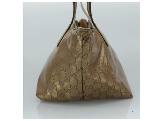 Borsa a mano GUCCI GG Crystal Sherry Line Grigio Oro Marrone Auth mr876 D'oro - vista 5