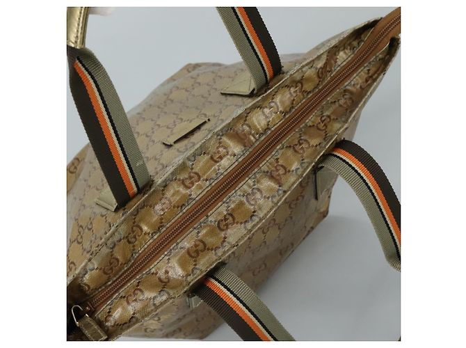 Borsa a mano GUCCI GG Crystal Sherry Line Grigio Oro Marrone Auth mr876 D'oro - vista 6